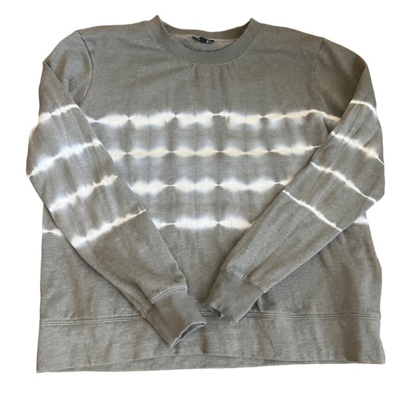 Splendid Army Green and White tye dye striped sweatshirt size S - Picture 1 of 6
